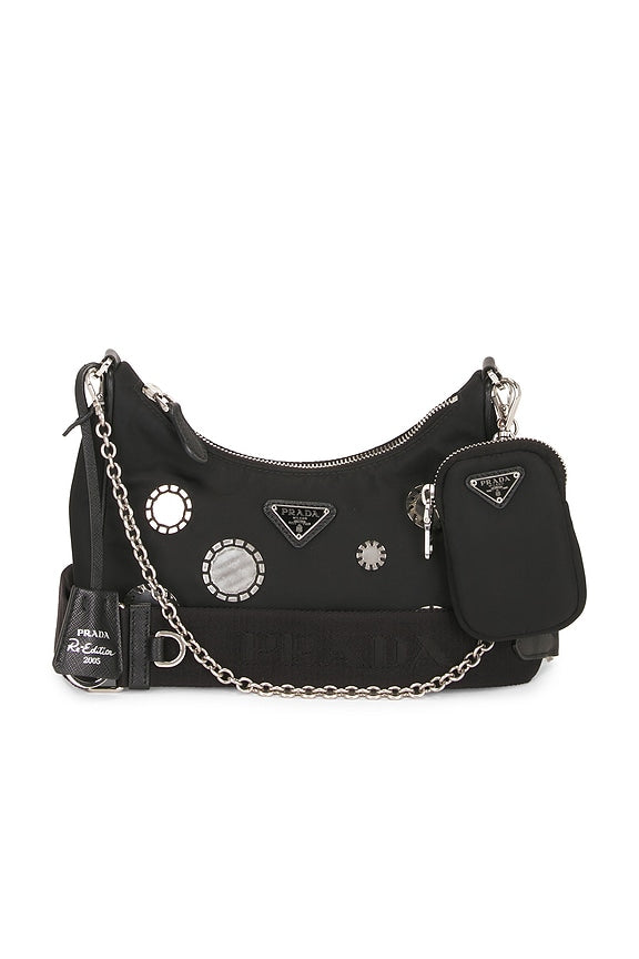 Prada Sequin Polka Dot Re-Edition 2005 Re-Nylon Shoulder Bag