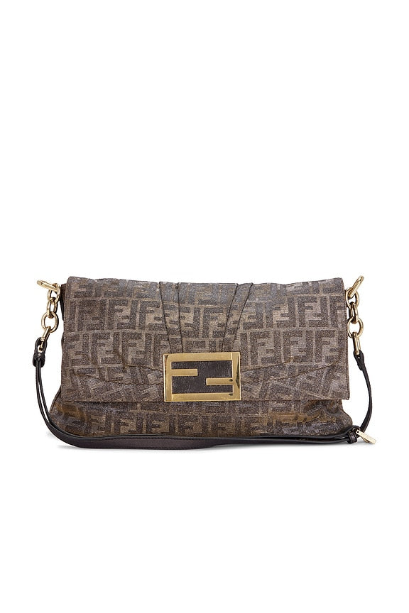 Fendi Zucchino Baguette Shoulder Bag