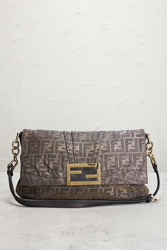 Fendi Zucchino Baguette Shoulder Bag