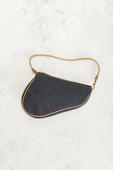 Dior Denim Pochette Saddle Bag