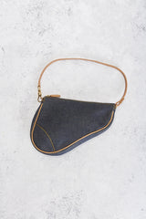 Dior Denim Pochette Saddle Bag