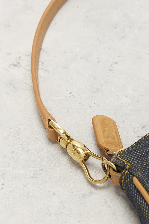 Dior Denim Pochette Saddle Bag