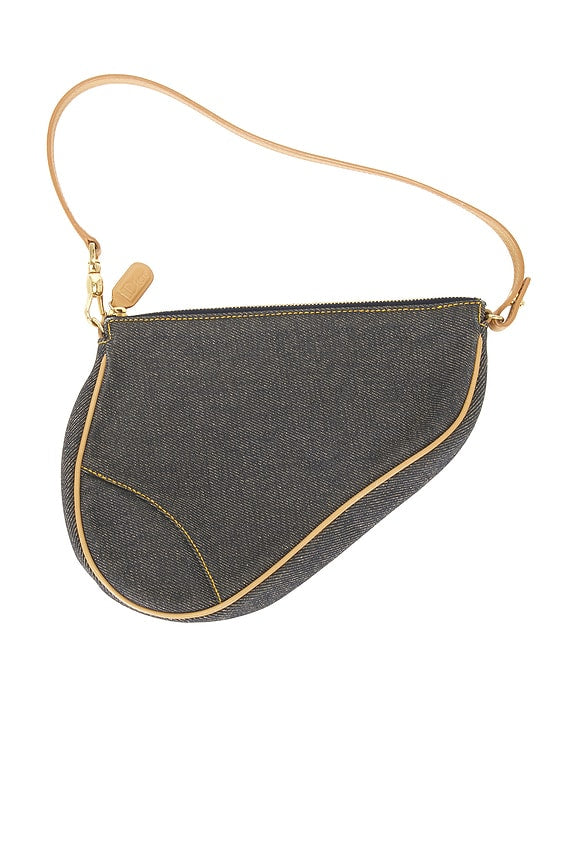 Dior Denim Pochette Saddle Bag