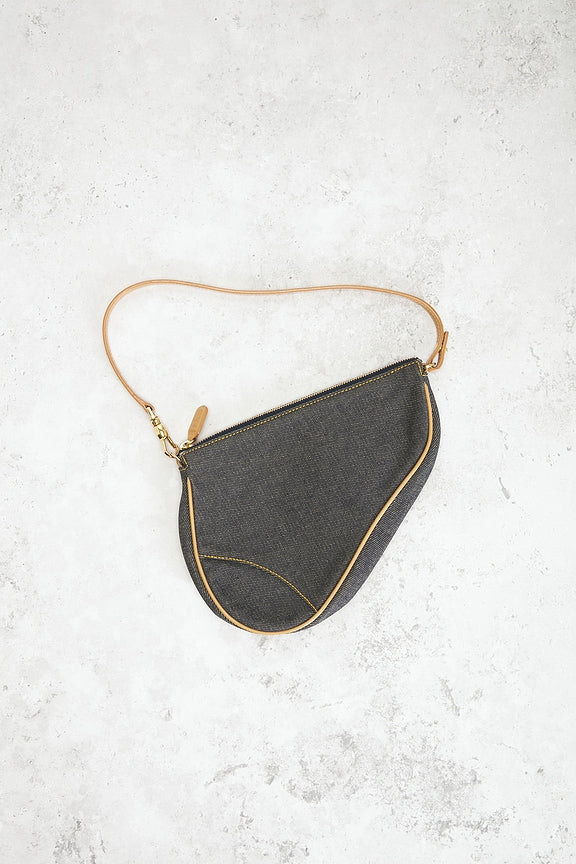 Dior Denim Pochette Saddle Bag