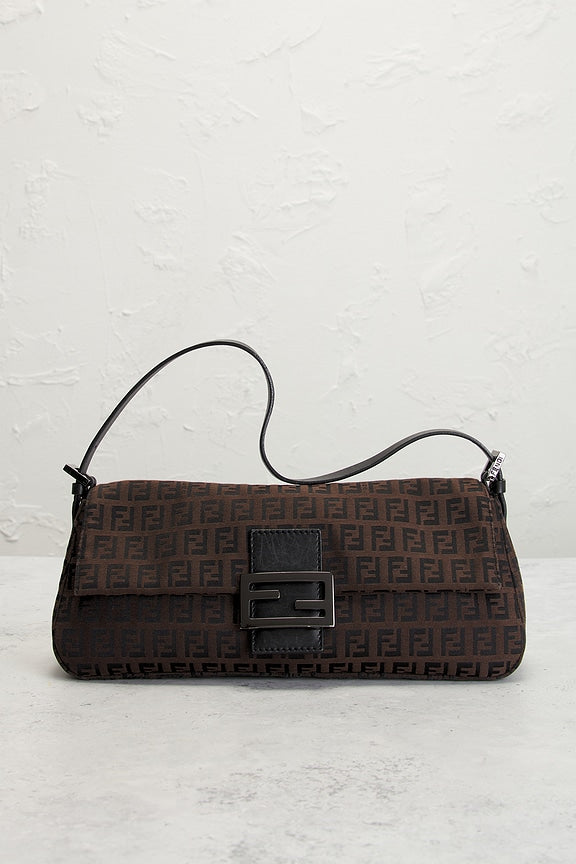 Fendi Zucchino Baguette Shoulder Bag