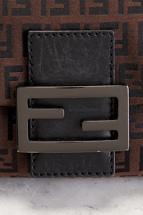 Fendi Zucchino Baguette Shoulder Bag