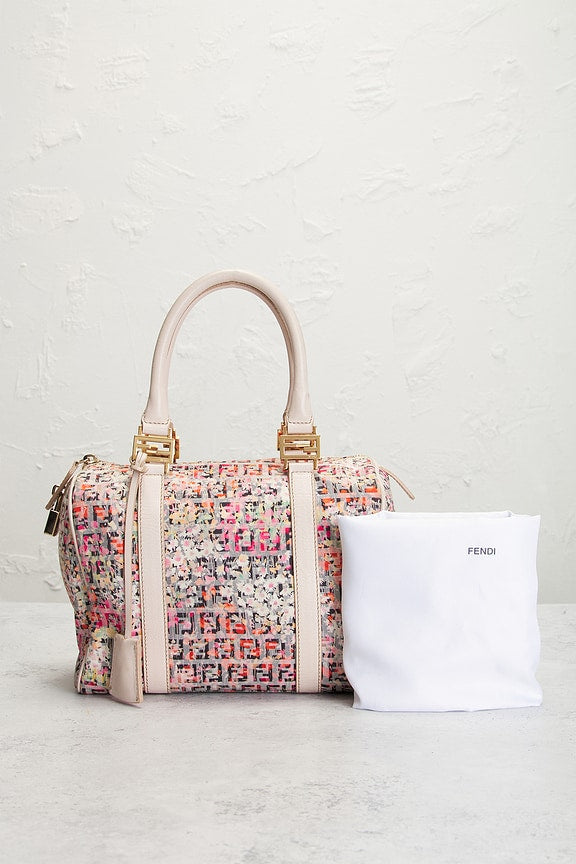 Fendi Zucchino Forever Bauletto Mini Boston Bag