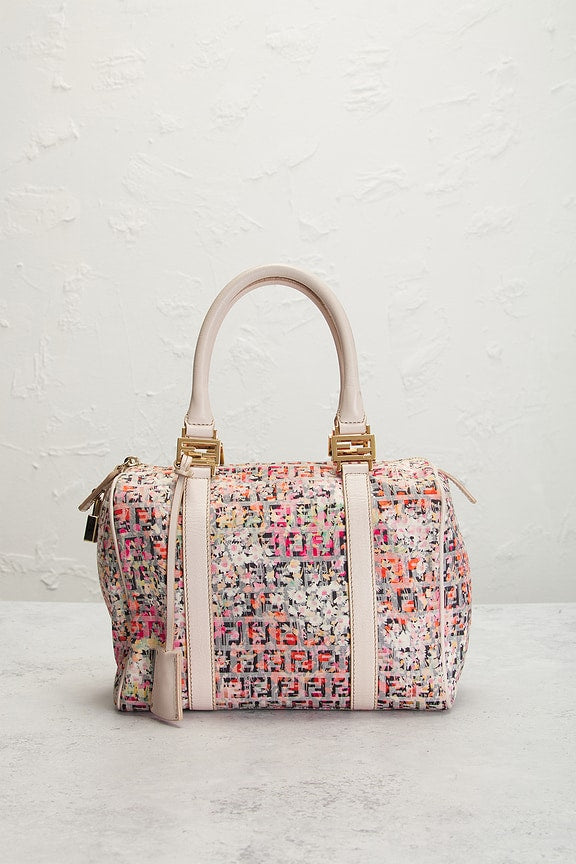 Fendi Zucchino Forever Bauletto Mini Boston Bag