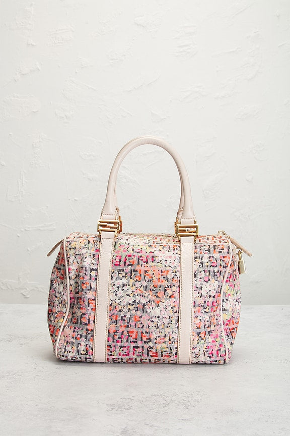 Fendi Zucchino Forever Bauletto Mini Boston Bag