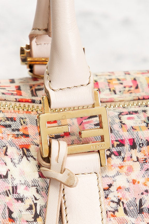 Fendi Zucchino Forever Bauletto Mini Boston Bag
