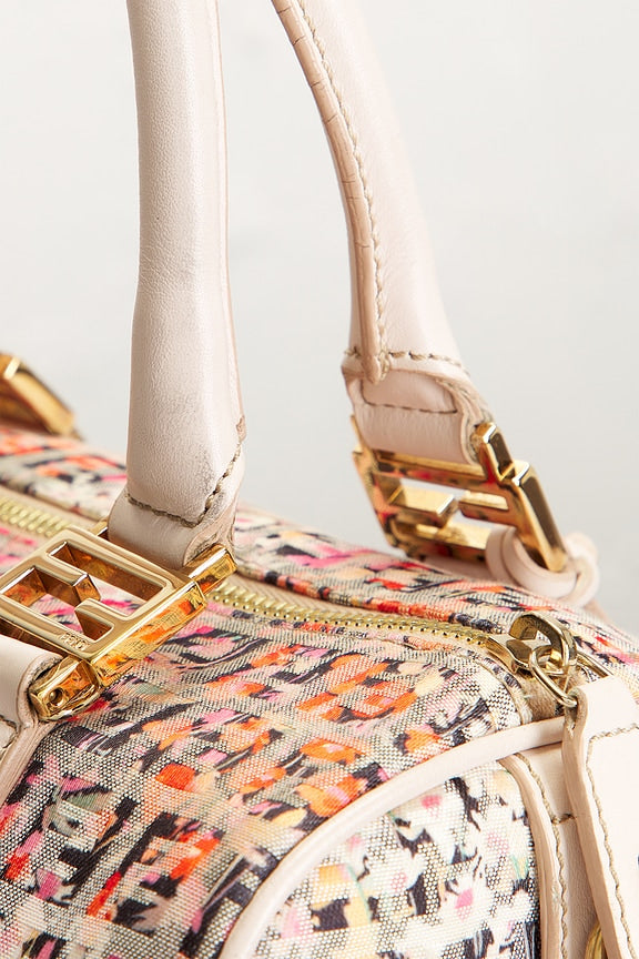 Fendi Zucchino Forever Bauletto Mini Boston Bag