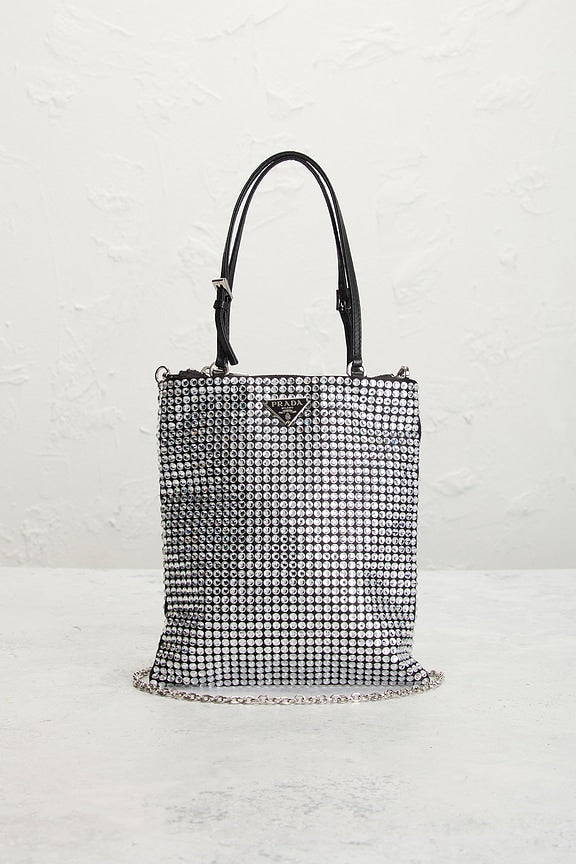 Prada Crystal Embellished Satin Tote Bag