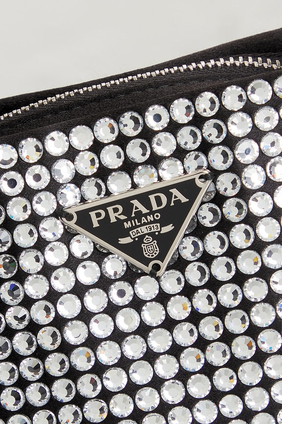 Prada Crystal Embellished Satin Tote Bag