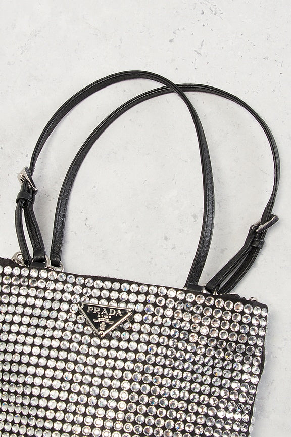 Prada Crystal Embellished Satin Tote Bag