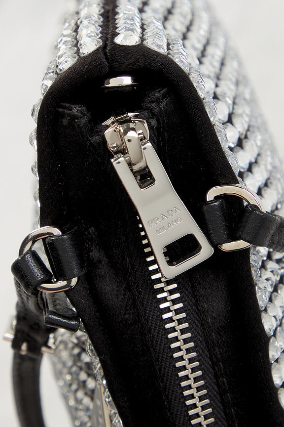 Prada Crystal Embellished Satin Tote Bag