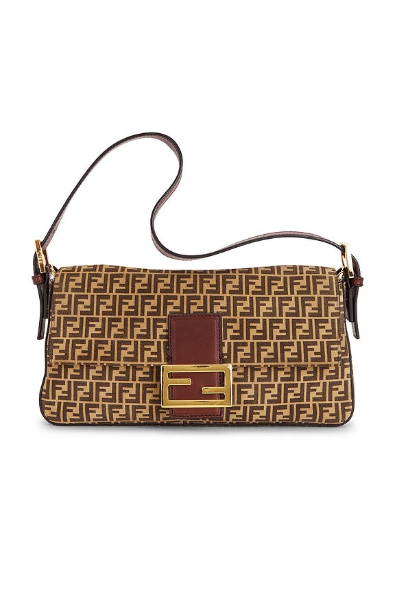 Fendi Zucchino Baguette Shoulder Bag