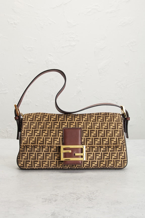 Fendi Zucchino Baguette Shoulder Bag
