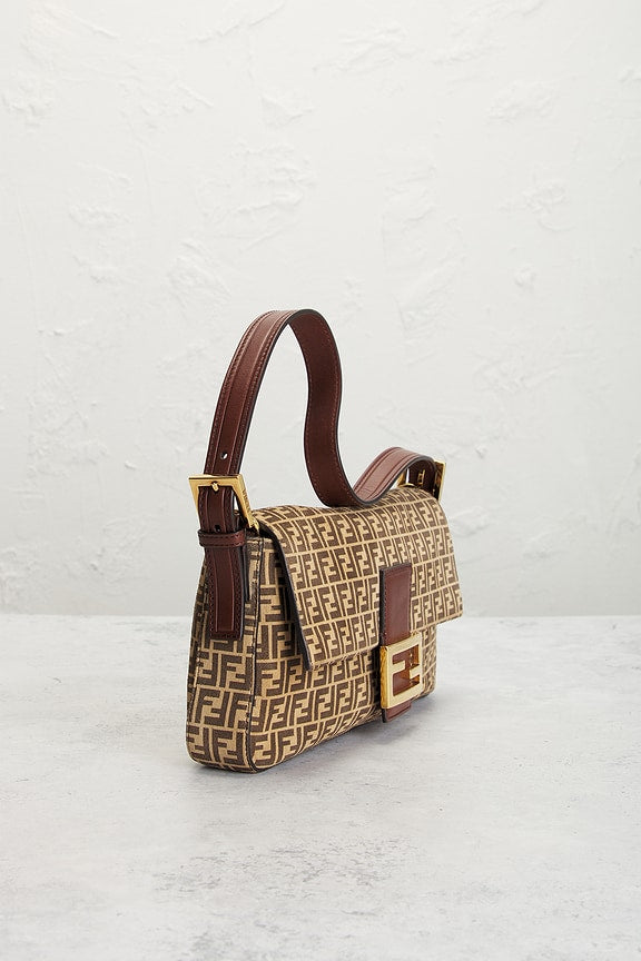 Fendi Zucchino Baguette Shoulder Bag