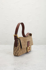 Fendi Zucchino Baguette Shoulder Bag