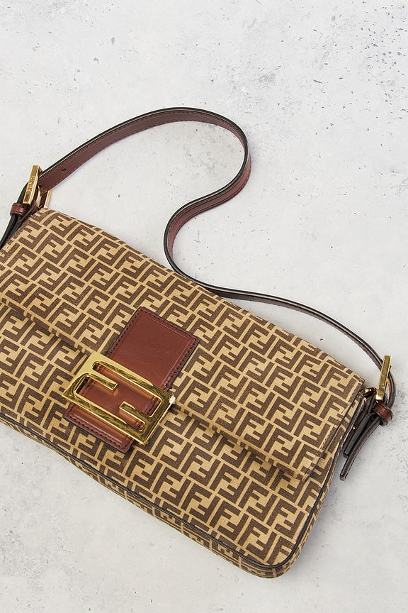 Fendi Zucchino Baguette Shoulder Bag