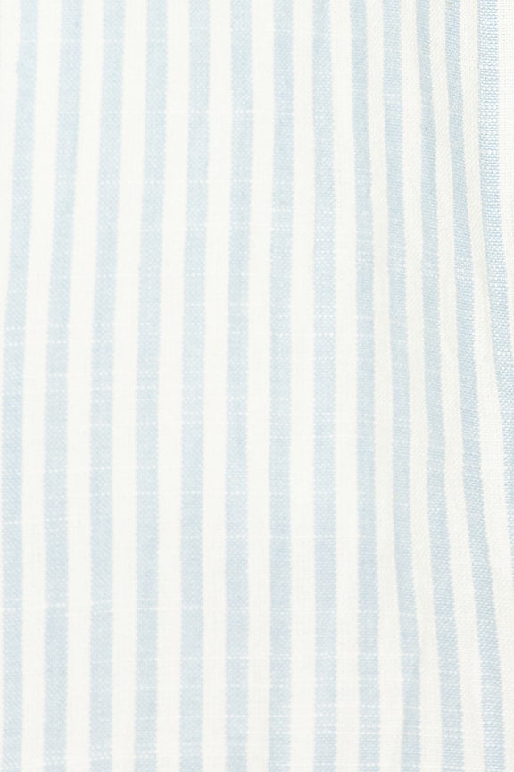 Saltwater Striped Linen Puff Sleeve Mini Dress