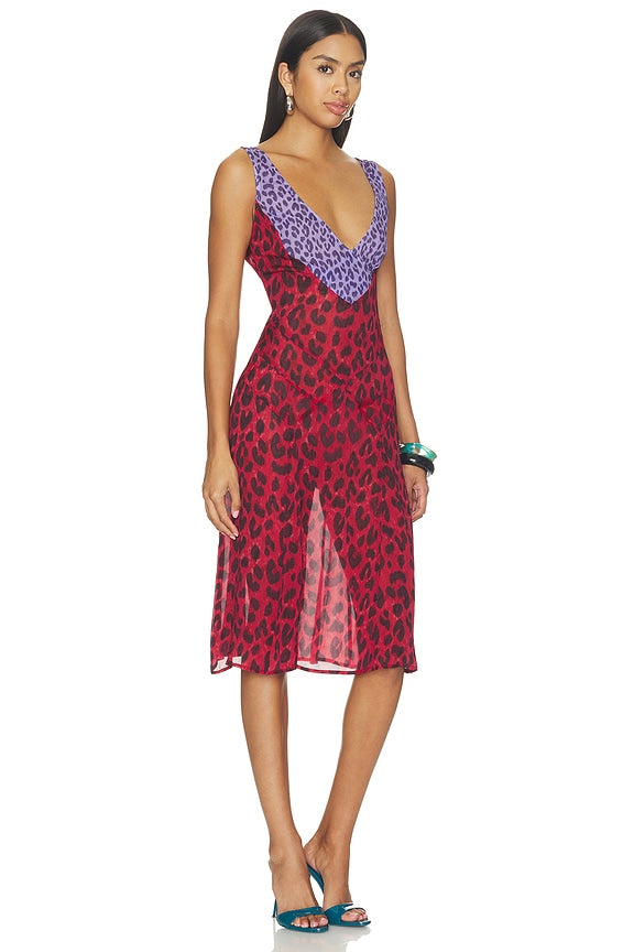 X Devon Lee Carlson Stevie Chiffon Midi Dress