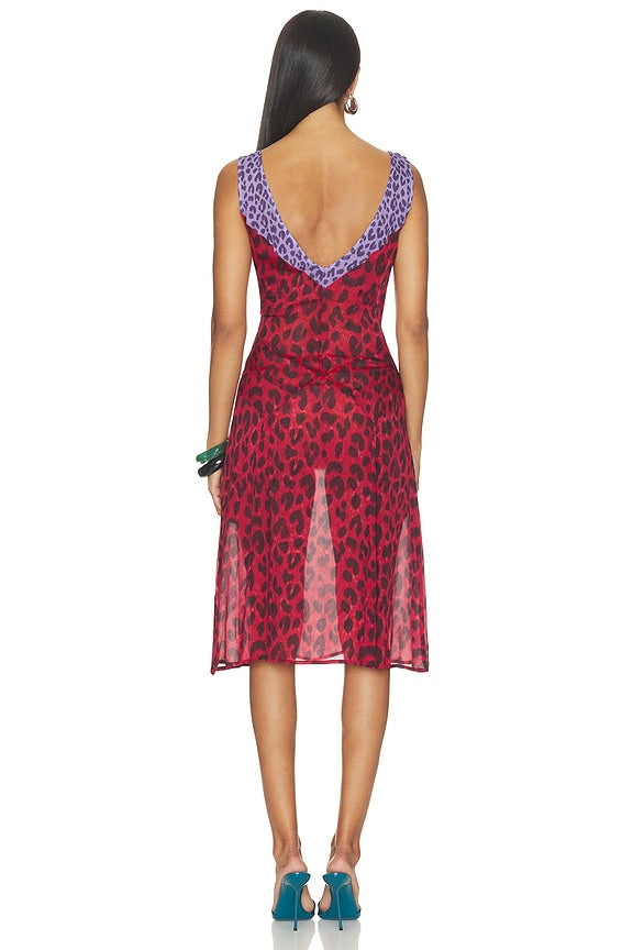 X Devon Lee Carlson Stevie Chiffon Midi Dress