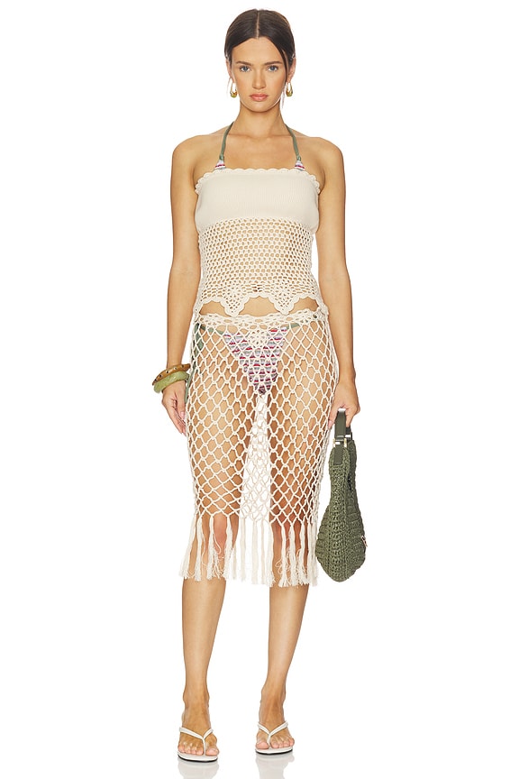 Star Crochet Midi Skirt