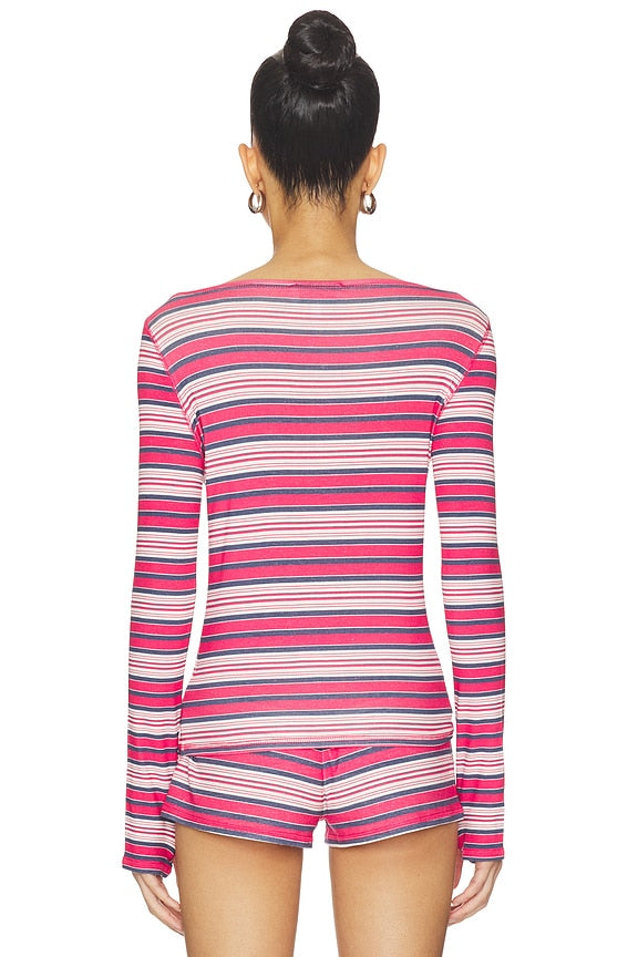 X JENNIE Sophie Lightweight Jersey Long Sleeve Top