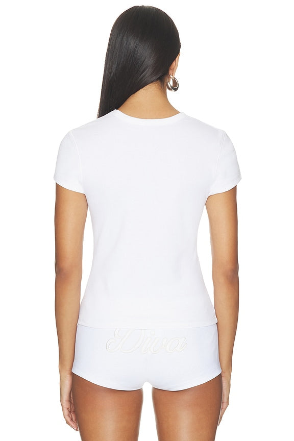 X Devon Lee Carlson Diva Cotton Ribbed Tee Shirt