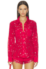 X Devon Lee Carlson Bestie Chiffon Button Down