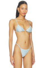 X Devon Lee Carlson Elena Sequin Bikini Top