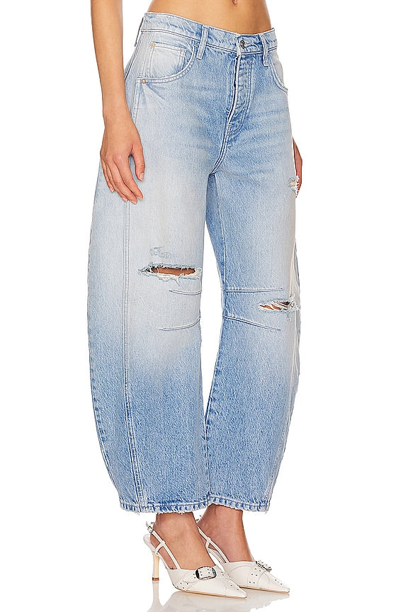 x We The Free Good Luck Mid Rise Barrel Jeans