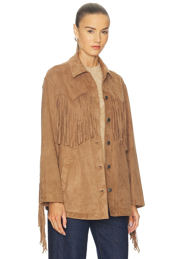 x REVOLVE Fringe Out Faux Suede Shacket