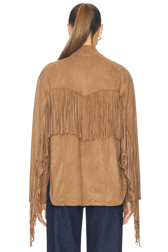 x REVOLVE Fringe Out Faux Suede Shacket