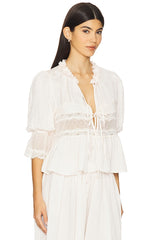 x Intimately FP Forever Young Bed Jacket In White Alyssum