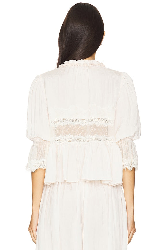 x Intimately FP Forever Young Bed Jacket In White Alyssum