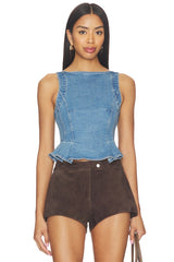 Sunfaded Denim Top