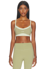 Scoop Contrast Sports Bra in Matcha &amp; Sage