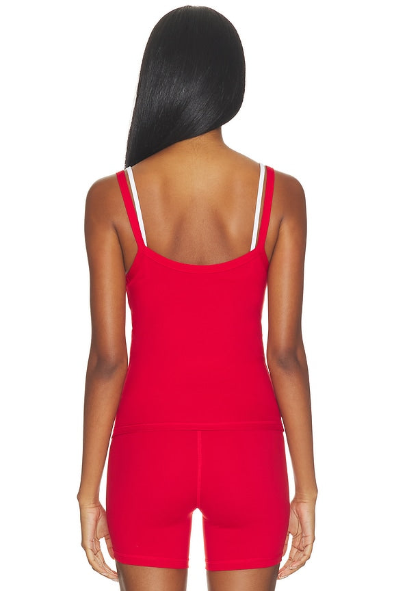 Layered Cami Top in Cherry, Navy, &amp; White