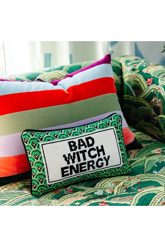 Bad Witch Energy Needlepoint Pillow