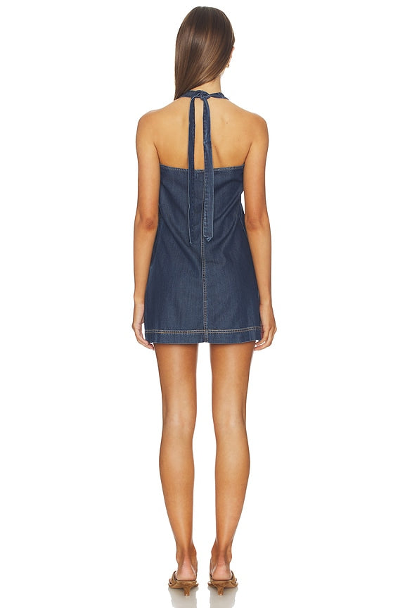 Denim Halter Shift Dress