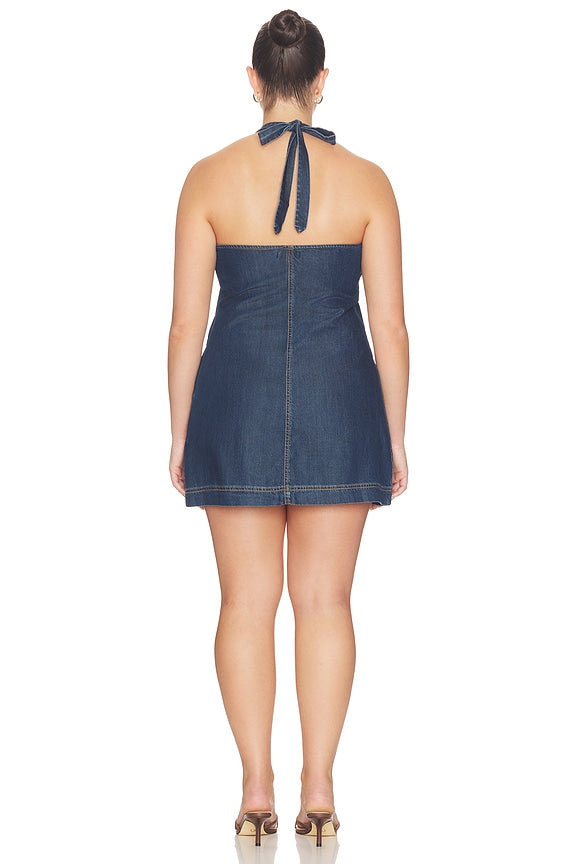 Denim Halter Shift Dress