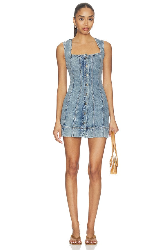 Mini Button Front Dress