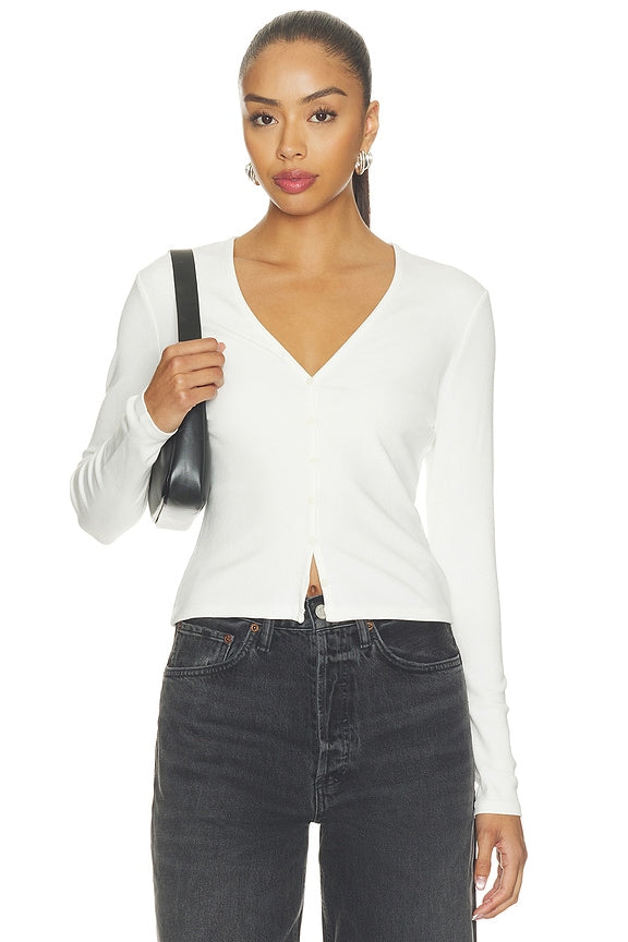 The Rib V Neck Cardigan