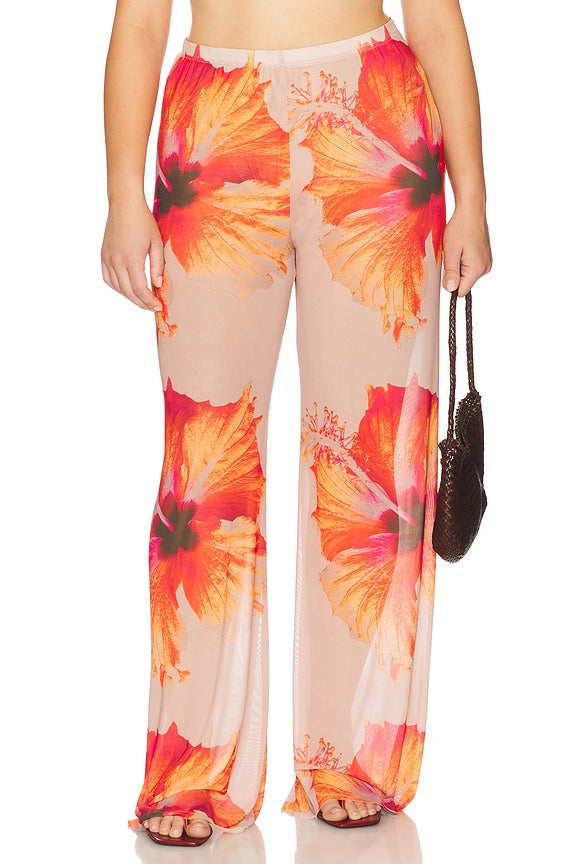Gauze Mesh Wide Leg Pant