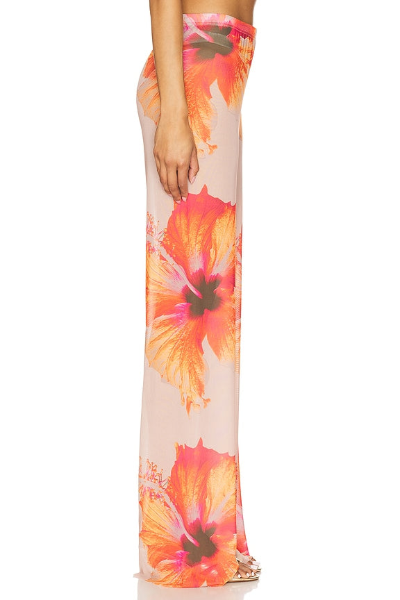 Gauze Mesh Wide Leg Pant