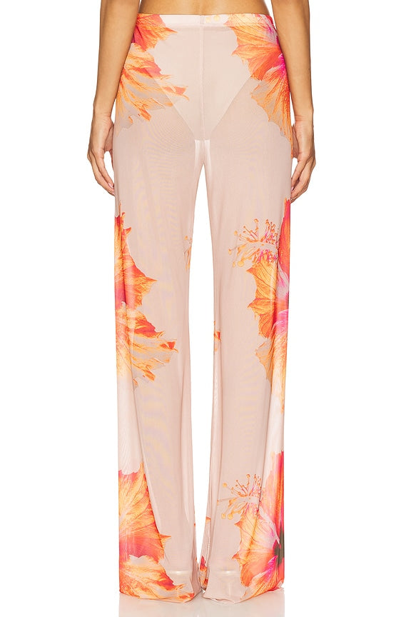 Gauze Mesh Wide Leg Pant
