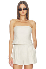 Linen Strapless Top