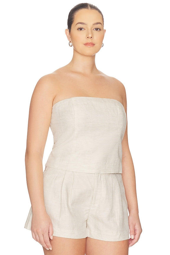 Linen Strapless Top